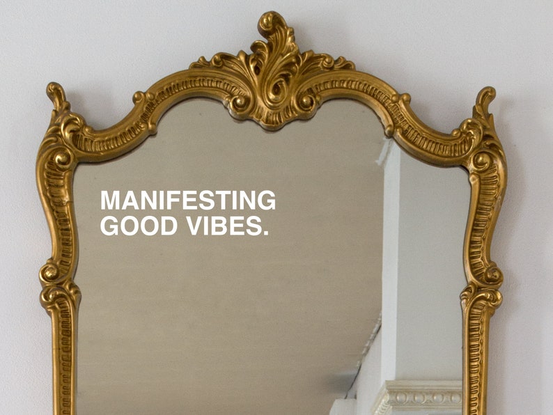 Manifesting Good Vibes Mirror Sticker: Positive Affirmation Decal image 1