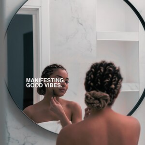 Manifesting Good Vibes Mirror Sticker: Positive Affirmation Decal image 10