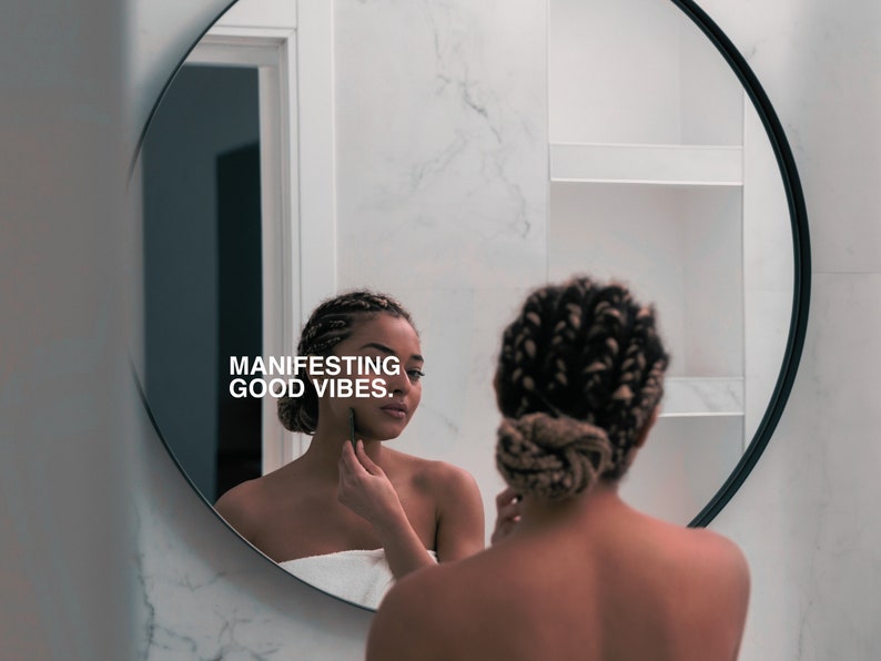 Manifesting Good Vibes Mirror Sticker: Positive Affirmation Decal image 10