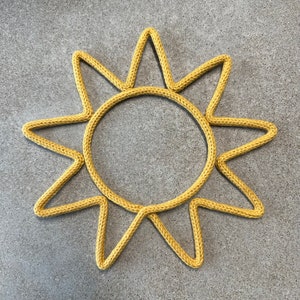 Sun Wall Hanging-Knitted Wire Sun-Child’s room, nursery, kid’s room, playroom decor-sunshine