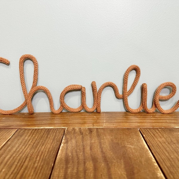 Custom Knitted Wire Name Sign-Personalized nursery name sign, wall hanging-Nursery, Children's, Kid's Room Decor