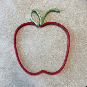 Apple Wall Hanging-Knitted Wire Apple-Teacher Gift-Child’s room, nursery, kid’s room, playroom, classroom, daycare decor