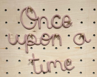 Once upon a time Knitted Wire Sign-Nursery, Child's room, Play room Decor-Kid's Room Decor-Wall Hanging