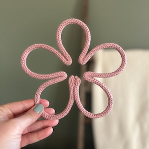 Flower Wall Hanging-Knitted Wire Flower-Spring Floral Decor-Child’s room, nursery, kid’s room decor