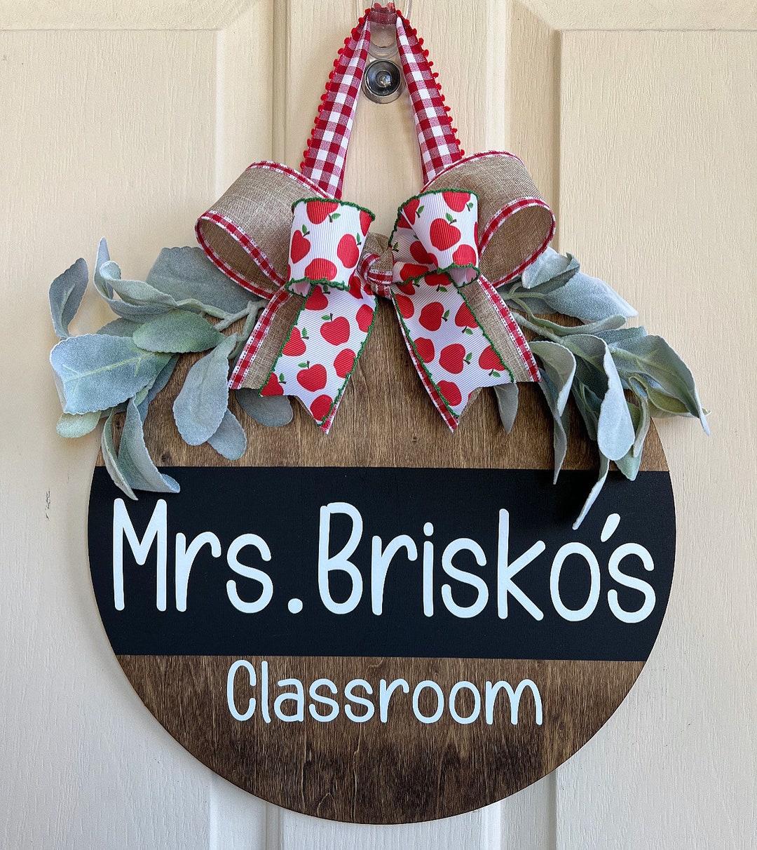 Class Teacher Door Hanger Teacher Wood Round Personalized Wood Sign
