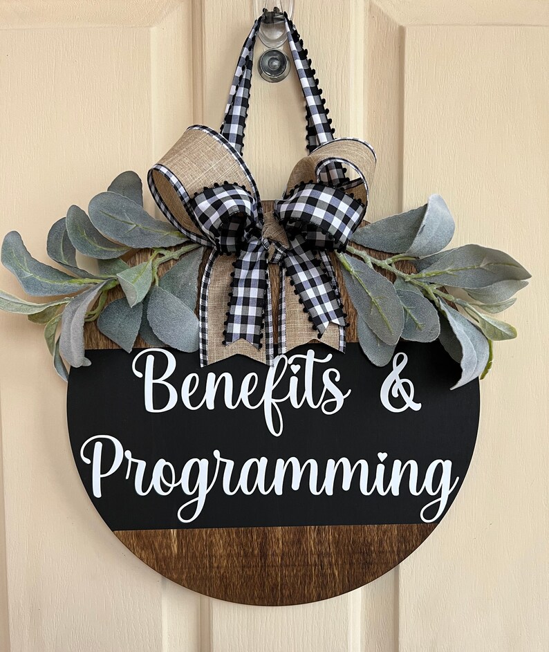 Office Door Sign Office Wood Door Hanger Personalized Wood Etsy