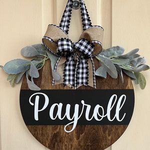 Office Door Sign | Office Wood Door Hanger | Personalized Wood Sign | Wood Round | Last Name Sign | Custom Name Sign | Office Door Hanger