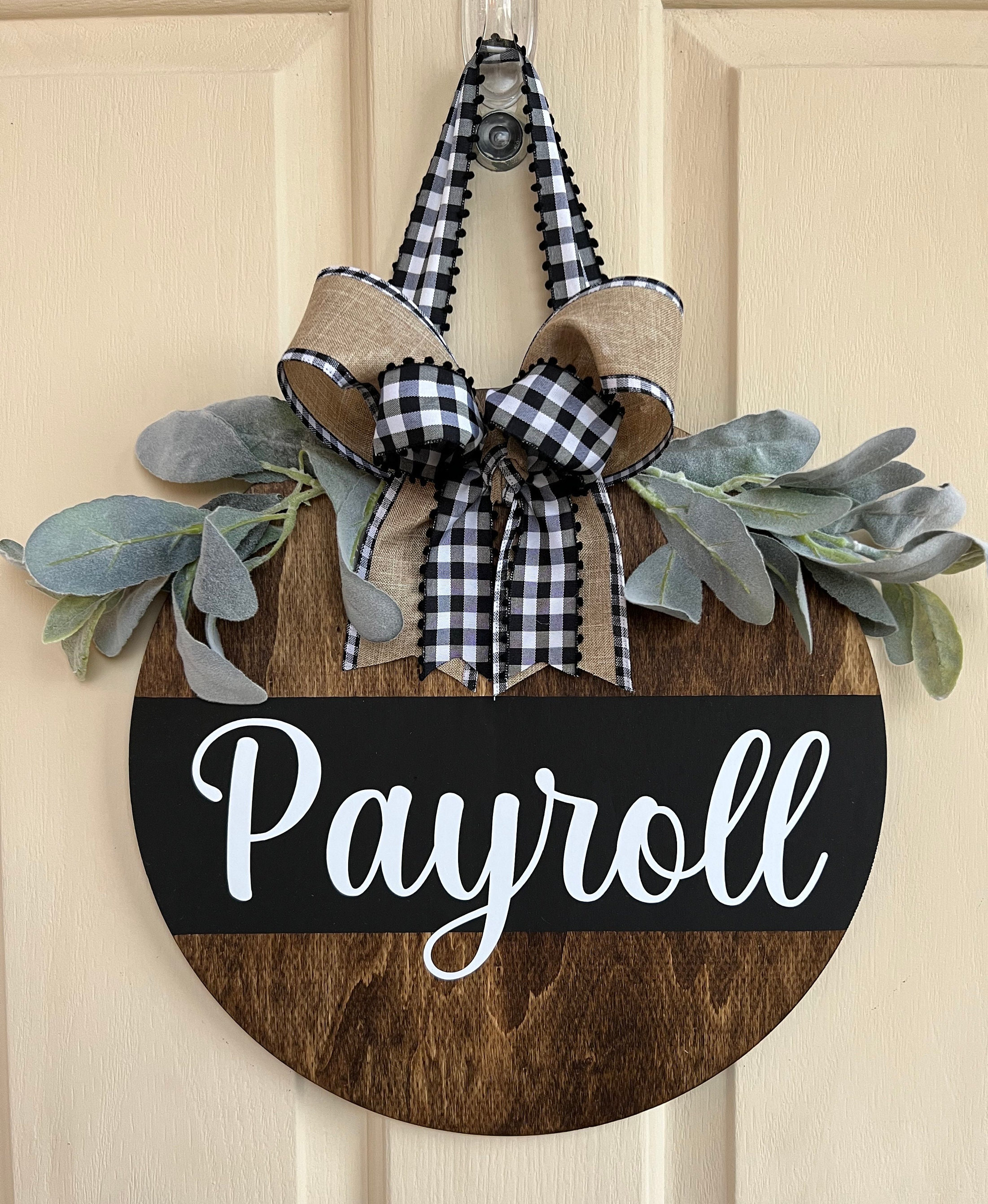 Office Door Sign | Office Wood Door Hanger | Personalized Wood Sign | Wood Round | Last Name Sign | Custom Name Sign | Office Door Hanger