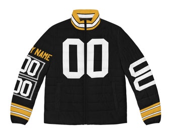 Custom Pittsburg Name & Number Taylor's Game Day Men's Puffer Jacket/ Coat