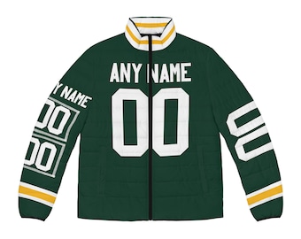 Green Bay Custom Name & Number Taylor Game Day Men's Puffer Jacket/ Coat