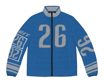 Detroit Custom Name & Number Taylor's Game Day Men's Puffer Jacket/ Coat