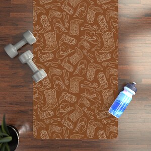 Western Boots und Hüte Print Country Muster Gummi Yoga Matte