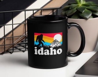 Kubek do kawy Bigfoot, kubek do kawy Sasquatch Idaho, kubek retro Bigfoot, prezent z motywem Bigfoot, prezent dla miłośnika Sasquatch, kubek do kawy Idaho Bigfoot