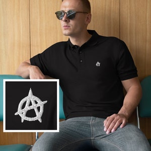 Anarchy Polo Shirt, Anarchist Golf Shirt, Political Shirt, Nihilist Shirt, Rebel Anti-Government Shirt, Anarchy Symbol Gift, Funny Shirt