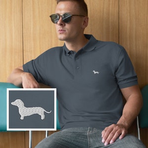 Dachshund Polo Golf Shirt, Doxie Dog Shirt for Men, Wiener Dog Shirt, Dog Lover Shirt, Dachshund Dad Polo Shirt, Dog Dad Shirt Gift