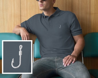 Vissenshirt, poloshirt vishaak, vissersshirt heren, shirt visserijteam, cadeau forelbaars vissen, shirt visser, Vaderdagcadeau