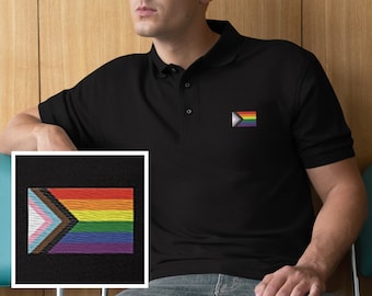 Pride Flag Shirt, Pride Polo, Rainbow Flag Shirt, LGBT Flag Shirt, Gay Trans Pride Shirt Gift, Pride Month Shirt, Pride Flag Shirt, LGBTQIA