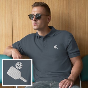 Pickleball Golf Polo Shirt, Pickle Ball Shirt for Men, Pickleballer Gift, Shirt for Pickleball Player, Racquetball Shirt, Pickleball for Him