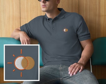 Eclipse Polo Shirt, Solar Eclipse 2024, Sun Moon Phase Shirt, Path of Totality, Solar Lunar Shirt, Celestial Shirt, Solar Eclipse Shirt Men