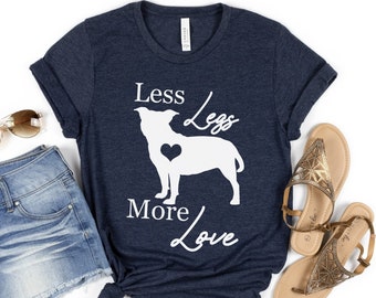 Tripod Dog Shirt, dreibeiniger Hund Shirt, dreibeiniger Hund Shirt, Hundemama Shirt, dreibeiniger Hund T-Shirt, ich liebe Hunde Shirt, süßes Hunde Shirt Geschenk