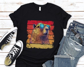 Capybara Shirt, Funny Capybara Shirts for Women Men, Cute Rodent T Shirt, Vintage Capybara Shirt, Retro Capybara Rodent Graphic Tee