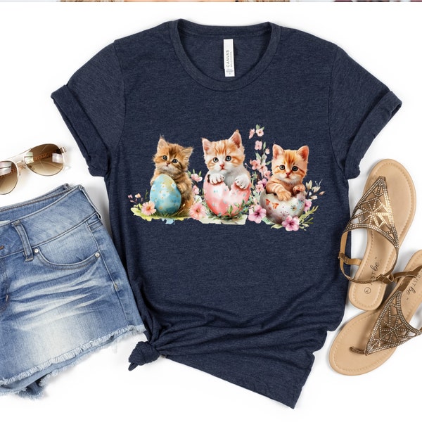 Easter Cats T-Shirt, Cute Easter Kittens Tee, Cats in Easter Eggs, Funny Easter Shirt Gift, Cat Lover Shirt Gift, Easter Cat Mom, Easter Tee