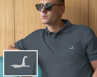 Loch Ness Monster Golf Shirt; Nessie Shirt; Loch Ness Polo; Funny Golf Shirt; Gift for Husband; Funny Polo; Golf Gift; Cryptid Shirt