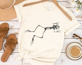 Frog Skeleton T-Shirt, Vintage Frog Anatomy Shirt, Toad Biology Tee, Science Teacher Gift, Anatomical Skeleton, Animal Bones Diagram Shirt