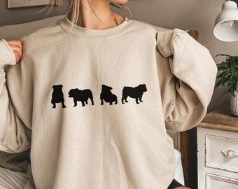 Bulldog Sweatshirt, English Bulldog Sweater, Cute Dog Sweat Shirt, Dog Lover Gift, Bulldog Mom Sweatshirt, Dog Mom Shirt, Funny Bulldog Gift