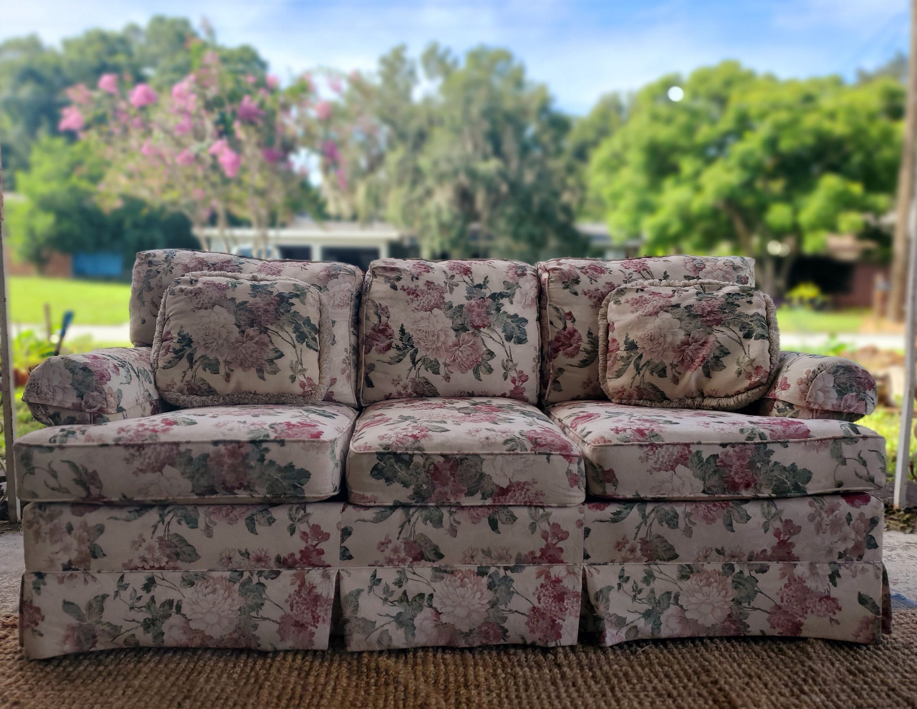 Vintage Cottagecore Floral Sofa Etsy