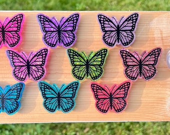 Butterfly Interchangeable Badge Reel, Glitter Nurse Badge Holder, Retractable ID Clip, Cute Healthcare Badge Reel, Medical Gift
