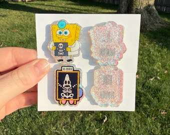 Set di pennarelli per raggi X personalizzati ispirati alle spugne marine, coppia di pennarelli per radiologia, pennarelli acrilici glitterati per raggi X, regalo tecnologico, accessorio per diagnostica per immagini