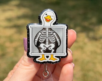 Radiology Duck Interchangeable Badge Reel, Funny X-Ray Badge Holder, CT Tech Gift, Imaging Department Badge