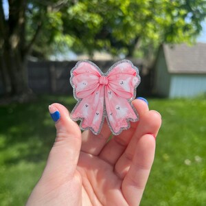 Pink Ghost Bow Interchangeable Badge Reel image 2