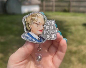 Hulp is onderweg Verwisselbare badgehaspel, grappige ID-houder