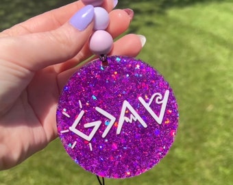 God is Greater than the highs and lows, Car Charm with Beads, Rear View Mirror Car Assesory, Custom Car Charms