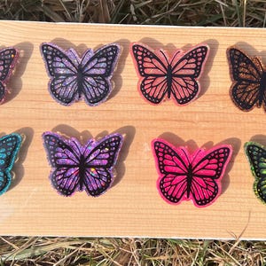 Glitter Butterfly Interchangeable Badge Reel: Monarch Style