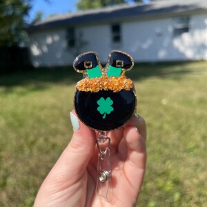 Bobine de badge interchangeable Pot of Gold, bobine de badge de la Saint-Patrick, bobine de badge de la Saint-Patrick pour les fêtes