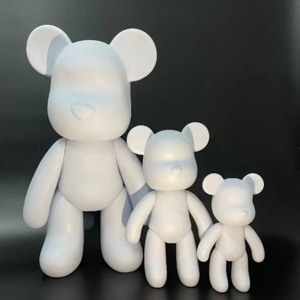 Figurine d'ours en brique pour peinture fluide | Peinture créative à faire soi-même, peinture fluide d'ours, moule blanc créatif, figurine de poupée, jouets pour la maison