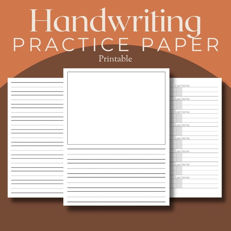 Practice Paper Print Handwriting Practice Paper Lined Printable - Etsy