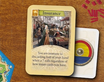 CATAN Insurance Development Card! Don't discard your hand when a 7 rolls! Fan-Made Game Expansion!