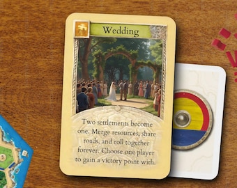 Tarjeta de Desarrollo de Bodas CATAN – Tarjeta de Puntos de Victoria Hecha por un Fan