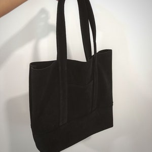 Suede Leather Handmade Tote Bag, Suede Shopper Bag, Suede Tote Bag, Shopper Bag