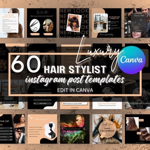 Hair stylist Instagram Post Templates bundle | hairdresser Beauty Salon Social Media | Hair care Business Wig Instagram Template