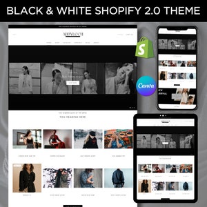 Aesthetic Luxury Shopify Theme website, white & black Minimalist Shopify theme, Clean Modern Design Shopify, Elegant Shopify Theme 2.0