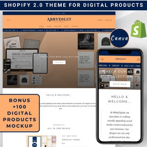 shopify theme for digital products | PLR shopify 2.0 Theme for digital products sellers | selling digitals shopify theme store template