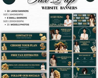 Tax Preparation Website Banners | CPA Marketing Templates (Digital Download)