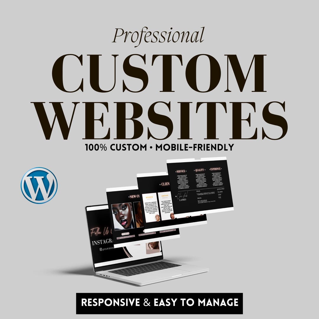 Custom Wordpress Website Design | Unlimited Pages & Revisions - Etsy