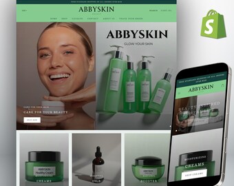 Skincare Shopify 2.0 Theme: Green Cosmetic Website Template