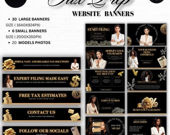 Tax Prep Website Banners | Canva Templates for Accountants (Digital Download)